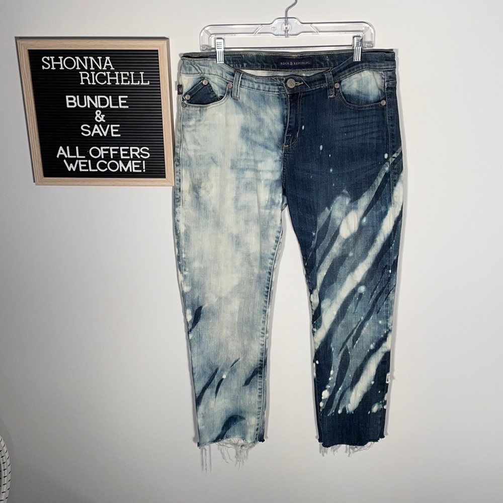 Custom Bleached Rock & Republic Jeans Size 16